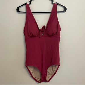 Textured one piece swimsuit